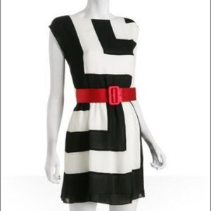 Alice + Olivia Silk Geometric Pattern Dress